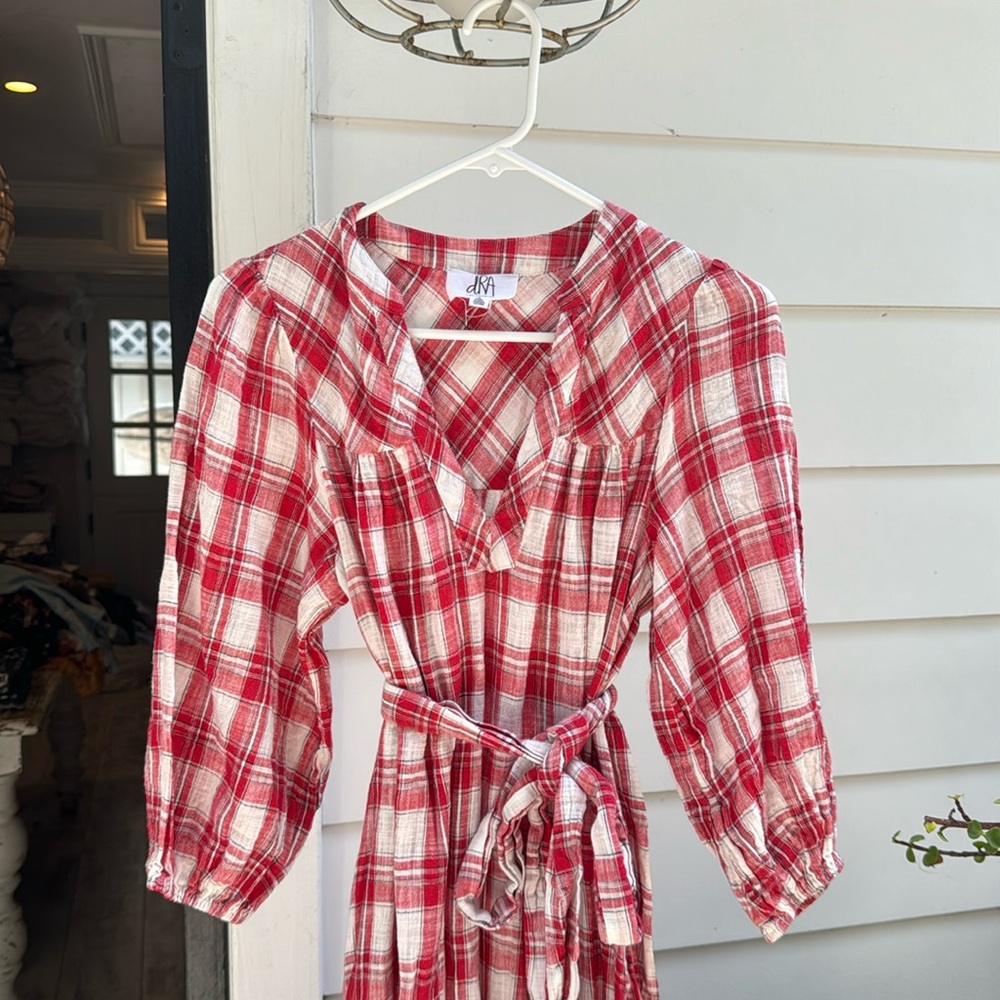 Red plaid dress